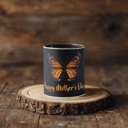 Monarch Butterfly Personalized Black Mug Tasse
