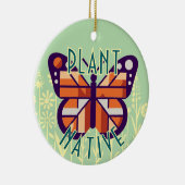 Monarch Butterfly Pflanze Urologischer Grüner Hint Keramik Ornament (Rechts)