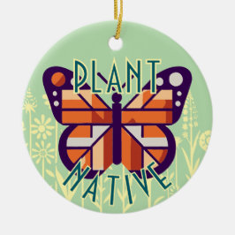 Monarch Butterfly Pflanze Urologischer Grüner Hint Keramik Ornament