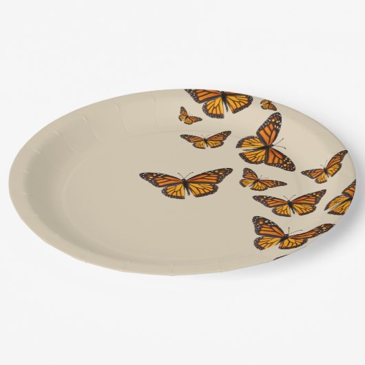 Monarch Butterfly Picnic Party Paper Plates Pappteller (Schrägansicht)