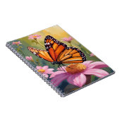 Monarch Butterfly Pink Flower Floral Painting Notizblock (Rechte Seite)