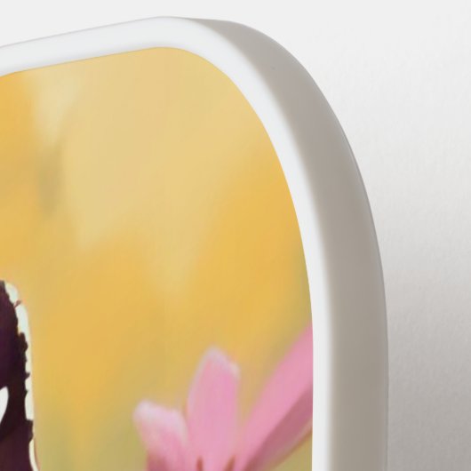 Monarch Butterfly Pink Flower Floral Painting Pickleball Schläger (Linke Seite)