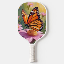 Monarch Butterfly Pink Flower Floral Painting Pickleball Schläger