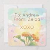 Monarch Butterfly Pollinator Classroom Valentine  Mitteilungskarte (Rückseite)