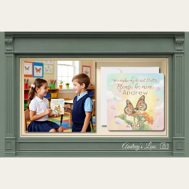 Monarch Butterfly Pollinator Classroom Valentine  Mitteilungskarte