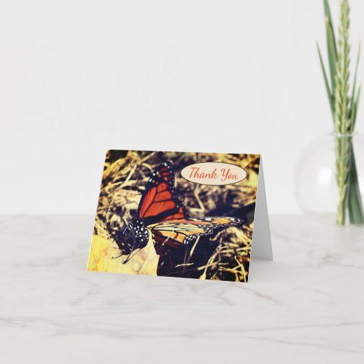 Monarch Butterfly Posing Nature Danke Karte (Vorderseite)