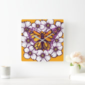 Monarch Butterfly Quadratische Wanduhr (Zuhause)