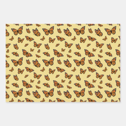 Monarch Butterfly Random Flight Pattern Geschenkpapier Set (Vorderseite 3)