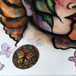 Monarch Butterfly Red Clover Garden Schmetterlinge Runder Aufkleber