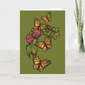 Monarch Butterfly Red Clover Nature Karte (Vorderseite)