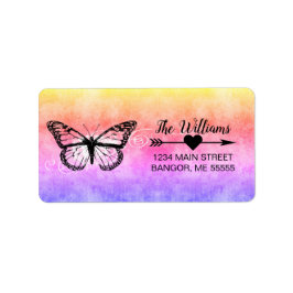 Monarch Butterfly-Regenbogenadressen Adressaufkleber