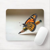 Monarch Butterfly Resting On a Pencil Mousepad (Mit Mouse)