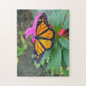 Monarch Butterfly Rosa Foto Puzzle (Vertikal)
