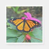 Monarch Butterfly Rosa Foto Serviette (Vorderseite)