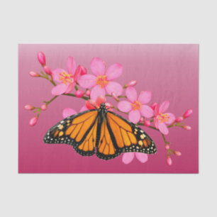 Monarch Butterfly Rosa Rosa Tissue Geschenkpapier Seidenpapier