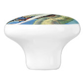 Monarch Butterfly Rotes Haar Vintag Fairy Keramikknauf (Seitenansicht)