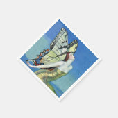 Monarch Butterfly Rotes Haar Vintag Fairy Serviette (Ecke)