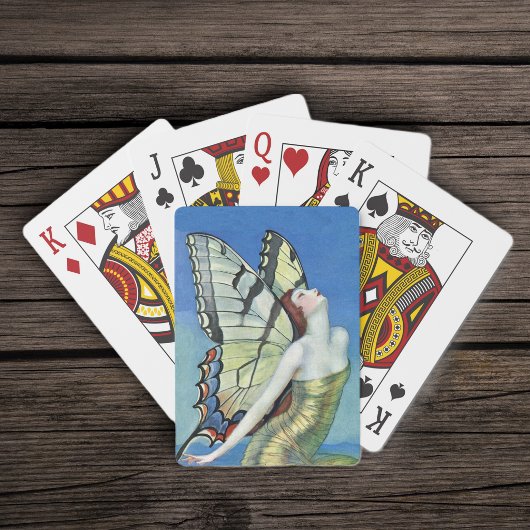 Monarch Butterfly Rotes Haar Vintag Fairy Spielkarten