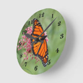 Monarch Butterfly Runde Wanduhr (Winkel)