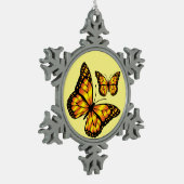 MONARCH BUTTERFLY SCHNEEFLOCKEN Zinn-Ornament (Links)