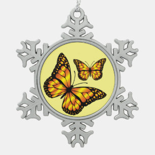 MONARCH BUTTERFLY SCHNEEFLOCKEN Zinn-Ornament