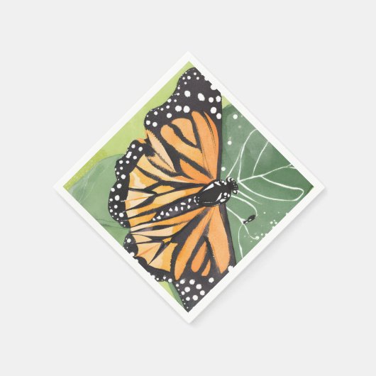 Monarch Butterfly | Schöne Wasserfarbe Serviette (Ecke)