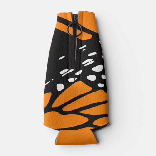 Monarch Butterfly Schwarzweiß-Orange-Adaption Flaschenkühler (Rückseite)