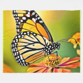 Monarch Butterfly Sip Design Fleecedecke (Vorderseite (Horizontal))