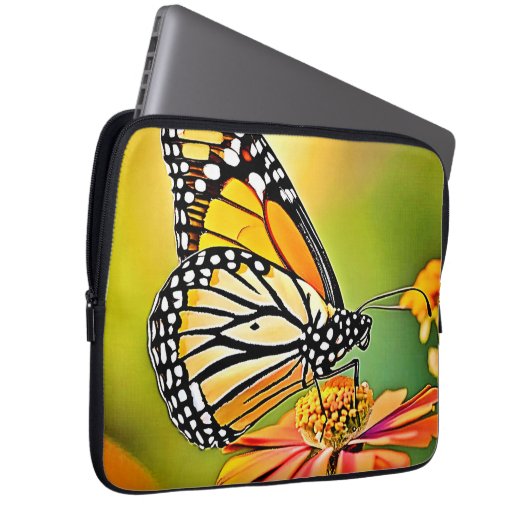 Monarch Butterfly Sip Design Laptopschutzhülle (Vorne Rechts)