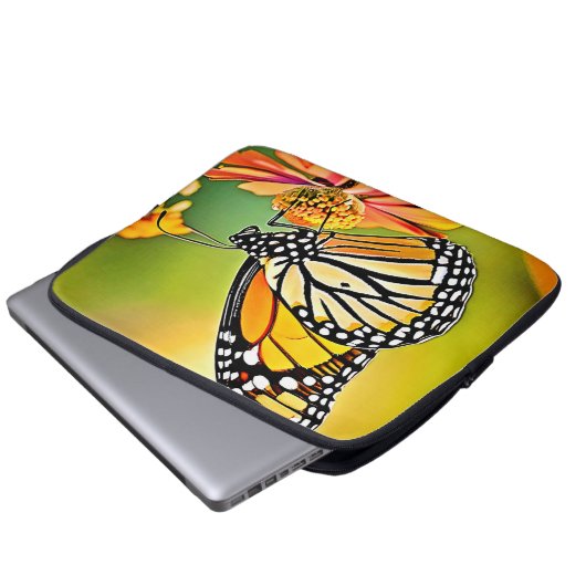 Monarch Butterfly Sip Design Laptopschutzhülle (Vorne Knopf)