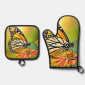 Monarch Butterfly Sip Design Ofenhandschuh & Topflappen-Set (Vorderseite)