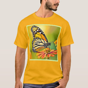 Monarch Butterfly Sip Design T-Shirt