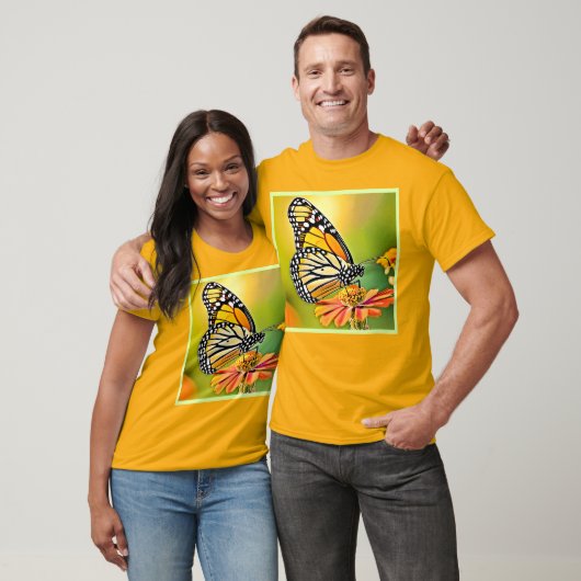Monarch Butterfly Sip Design T-Shirt (Unisex)