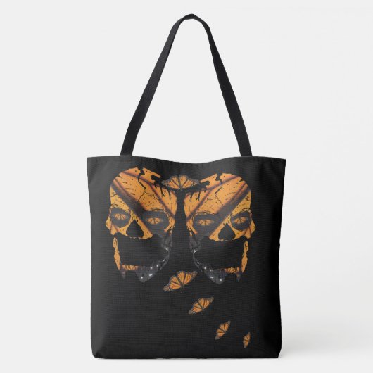 Monarch Butterfly Skulls Tote Bag Tasche (Rückseite)