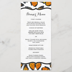 Monarch Butterfly Slim Dinner Menü Menükarte