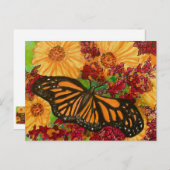 Monarch Butterfly Sonnenblumen Milkweed Wasserfarb Postkarte (Vorne/Hinten)