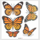 Monarch Butterfly Sortiment Vinyl Contour Aufkleber (Blatt)