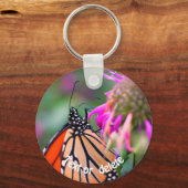 Monarch Butterfly Spots Natur Personalisiert Schlüsselanhänger (Rückseite)