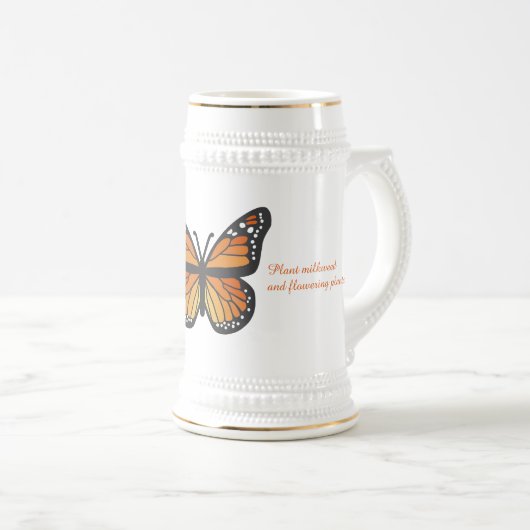 Monarch Butterfly Stein Bierglas (VorderseiteRechts)