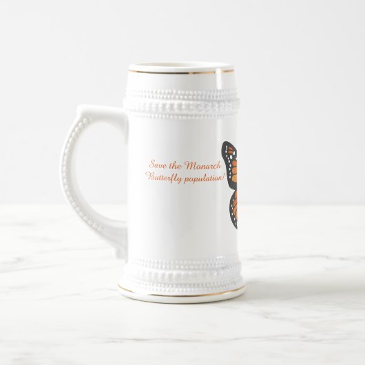 Monarch Butterfly Stein Bierglas (Links)