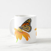 Monarch Butterfly Sunflower Flower Floral Garden Kaffeetasse (Vorderseite Links)