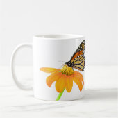 Monarch Butterfly Sunflower Flower Floral Garden Kaffeetasse (Links)