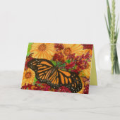 Monarch Butterfly Sunflowers Milkweed Watercolor Karte (Vorderseite)