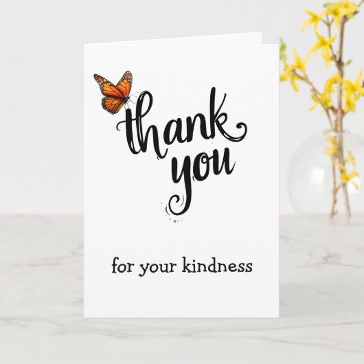 Monarch Butterfly Thank You Karte (Gelbe Blume)