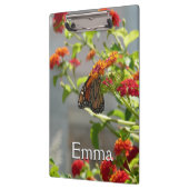 Monarch Butterfly über den Roten Schmetterling Bus Klemmbrett (Links)