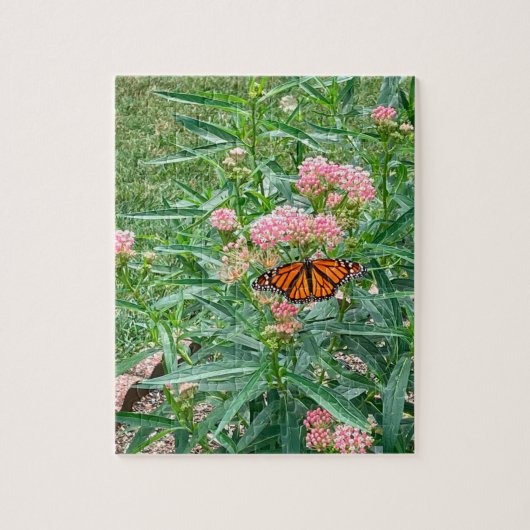 Monarch Butterfly über die Milkweed Puzzle (Vertikal)