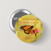 Monarch Butterfly über Zinnia Button (Vorne & Hinten)