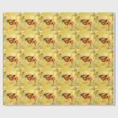 Monarch Butterfly über Zinnia Geschenkpapier (Flach)