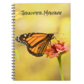 Monarch Butterfly über Zinnia Notizblock (Vorderseite)