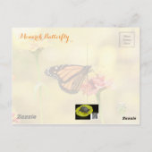 Monarch Butterfly über Zinnia Postkarte (Rückseite)